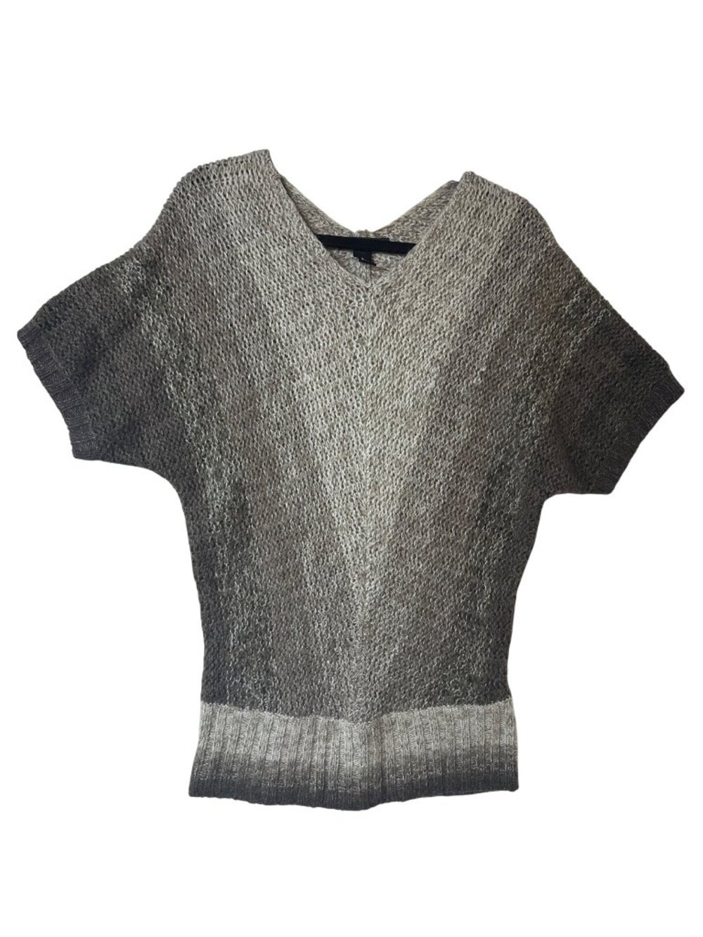 Women’s Small Oversized Y2K Wool Blend Sweater Boxy Pullover Knit Brown Tan